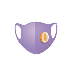 Concept Medical mask. This illustration features a flat, vector design of a medical mask, placed on a white background. Vector illustration.