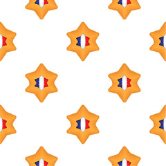 Pattern cookie with flag country France in tasty biscuit