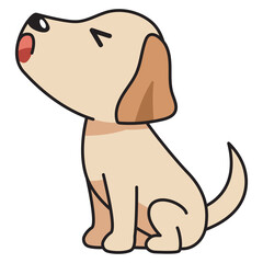 Cartoon a labrador retriever dog for design.