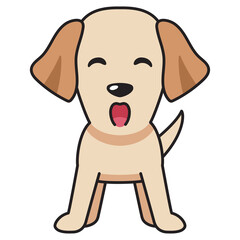 Cartoon happy labrador retriever dog for design.