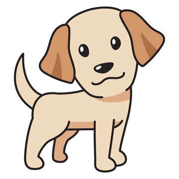 Cartoon cute labrador retriever dog for design.