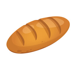 Concept Bakery bread bun loaf. This illustration is a flat vector design concept of a bakery, featuring a cartoon-style bread loaf. Vector illustration.