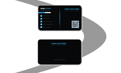 vector business card. doble & black templet .