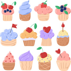 Cakes hand drawn collection