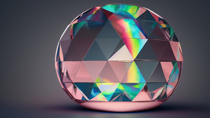 Precious Gem Spherical Crystal Desktop Wallpaper, AI