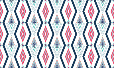 Geometric ethnic pattern vector background. seamless pattern traditional,Design for background, wallpaper, Batik, fabric, carpet, clothing, wrapping, and textile. Colorful ethnic pattern illustration