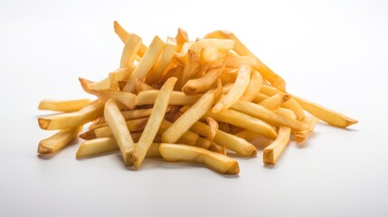  Tempting Crispy Goodness: Background of Delicious French Fries and Ketchup - Top View Generative Ai