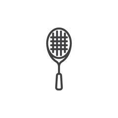 Tennis racket line icon