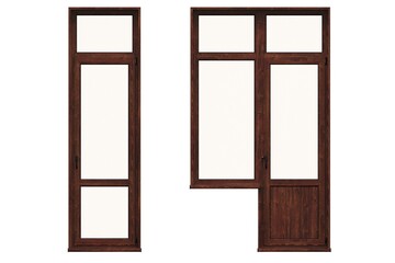 Obraz premium windows in the interior isolated on white background, 3D illustration, cg render