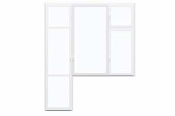 windows in the interior isolated on white background, 3D illustration, cg render