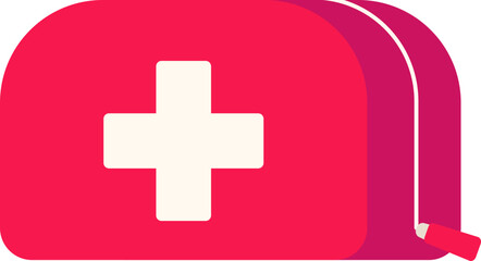 Obraz premium Bag First Aid Medical Kit Material Hiking Element Flat Style