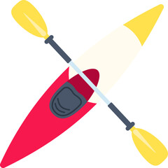 Canoe Boat Paddle Canoeing Element Flat Style