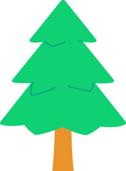 Tree Forest Element Flat Style