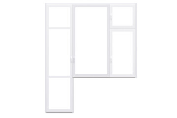 windows in the interior isolated on transparent background, 3D illustration, cg render