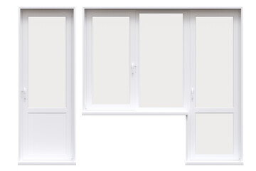 windows in the interior isolated on transparent background, 3D illustration, cg render