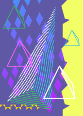 Abstract geometric background poster. Vintage geometrical graphic shapes template for book cover, Newsletter, Social Media backdrop.