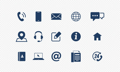 Contact, Business Communication Vector Icon Set