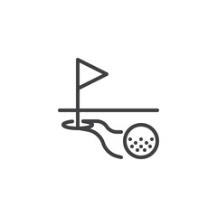 Golf course line icon