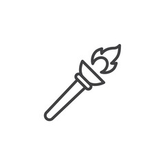 Olympic torch line icon