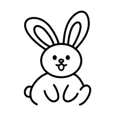 Obraz premium rabbit bunny cartoon outline icon 