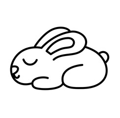 rabbit bunny cartoon outline icon	