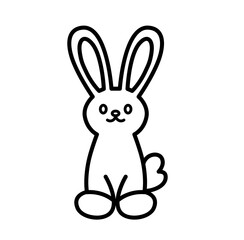 rabbit bunny cartoon outline icon	