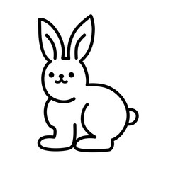 Fototapeta na wymiar rabbit bunny cartoon outline icon 