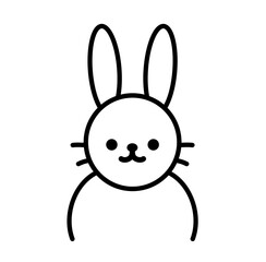 rabbit bunny cartoon outline icon	