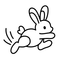 rabbit bunny cartoon outline icon	