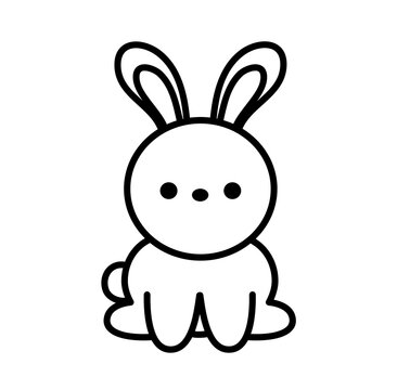 rabbit bunny cartoon outline icon	