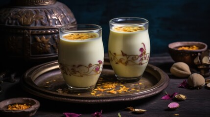 Obraz na płótnie Canvas Classic Indian Lassi - A Rich and Creamy Delight for Your Taste Buds Generative Ai