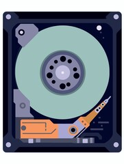 open modern hard drive created with Generative AI technology
