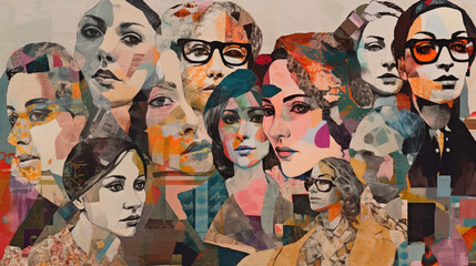 Art contemporary collage. people