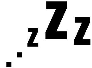 Zzz sleep snore text vector icon. Night sleepy noise sound illustration. Black simple sign for comics isolated on white background.