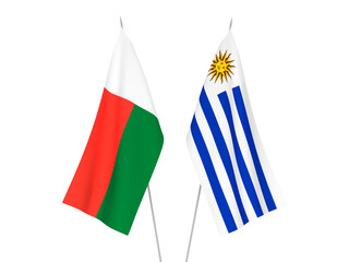Madagascar and Oriental Republic of Uruguay flags