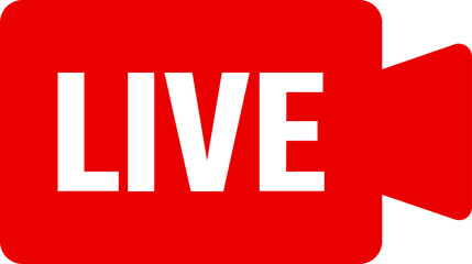 Live streaming set red icons. Play button icon vector illustration.