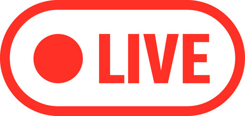 Live streaming set red icons. Play button icon vector illustration.