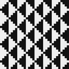 Black and white pattern, abstract seamless fashion trend pattern fabric textures, pixel art vector monochrome illuastration. Design for web and mobile app.