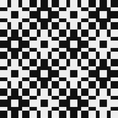 Fototapeta premium Black and white pattern, abstract seamless fashion trend pattern fabric textures, pixel art vector monochrome illuastration. Design for web and mobile app.