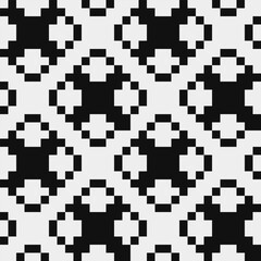 Black and white pattern, abstract seamless fashion trend pattern fabric textures, pixel art vector monochrome illuastration. Design for web and mobile app.