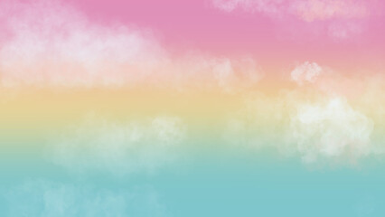 Sky in the pink and blue colors with clouds.
