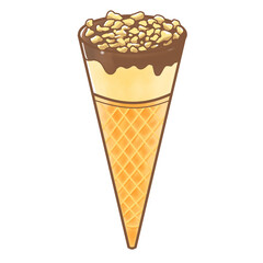 チョコレートがけコーンアイス