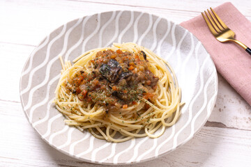 鰯と香味野菜のペペロンチーノ