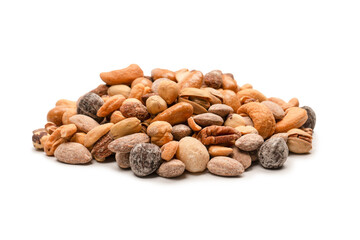 A group of almonds, pistachios, walnuts, macadamia, cashews.