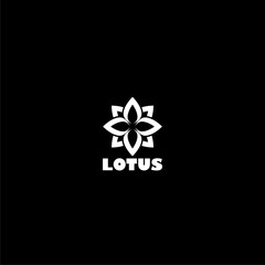 Lotus flower logo icon isolated on dark background