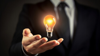 Innovative idea in businessman hand