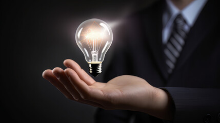Innovative idea in businessman hand