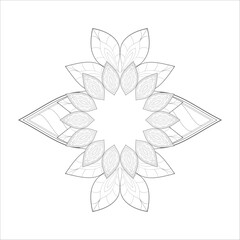 Decorative Doodle flowers in black and white for coloringbook, cover, background, invitation card. Hand drawn sketch for adult anti stress coloring page isolated in white background.-vector
