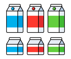 Vector Flat Design Milk Cartons