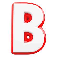 3d letter B red font render